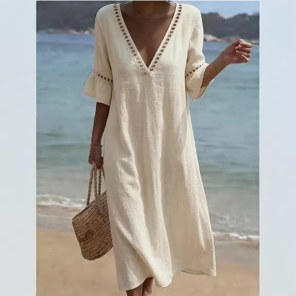 Elara Breezy Seaside Maxi Dress