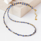 Elegant Turquoise Oval Beaded Necklace
