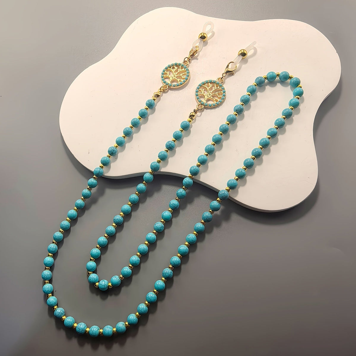 Vintage Turquoise Tree of Life Glasses Chain