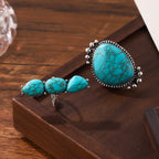 Bohemian Turquoise Statement Ring Set of 2