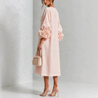 Ivy Floral Rose-Cuff Midi Dress