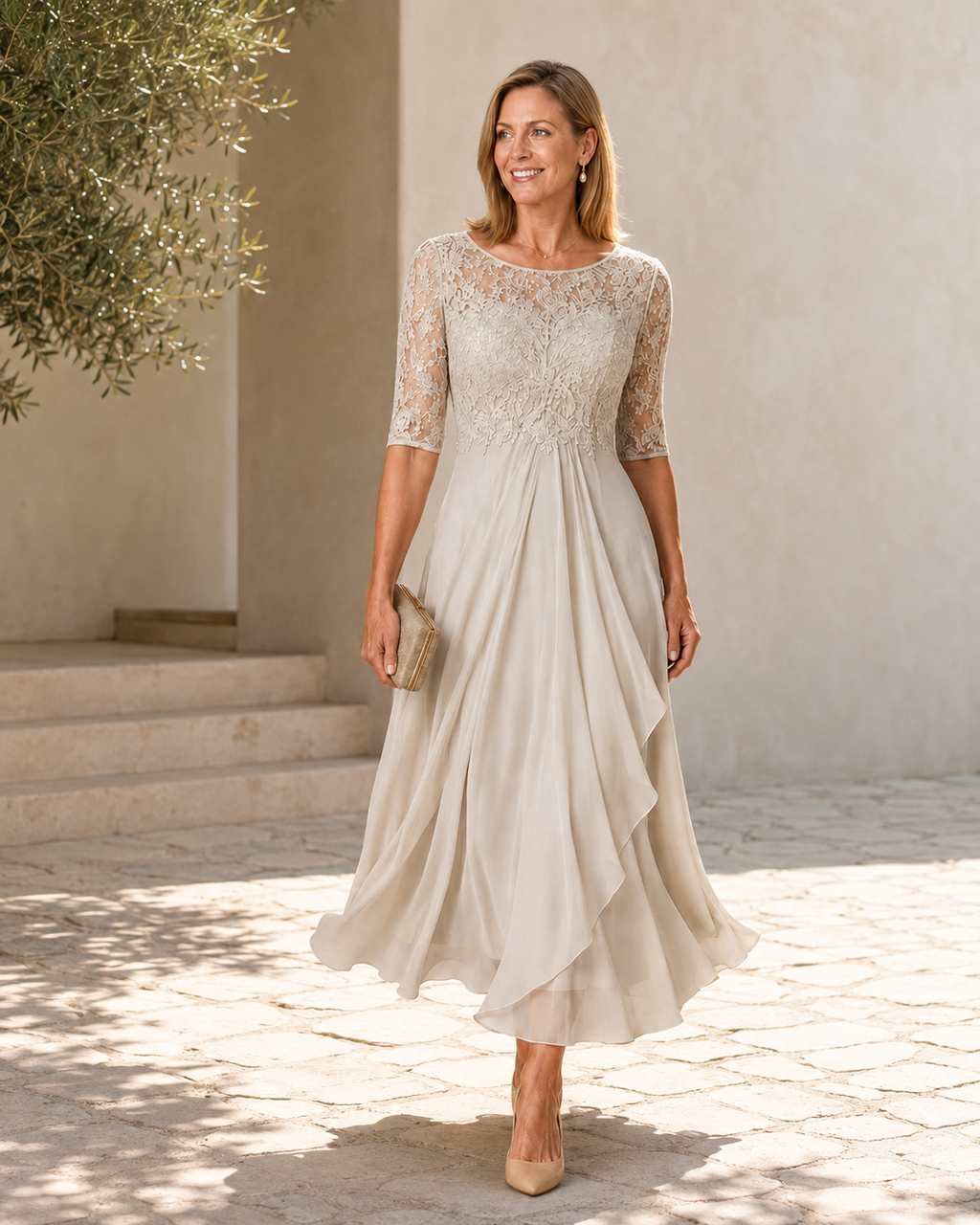 Rose Lace Midi Dress