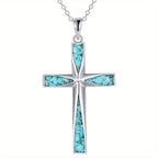 Heavenly Turquoise Cross Chain Necklace