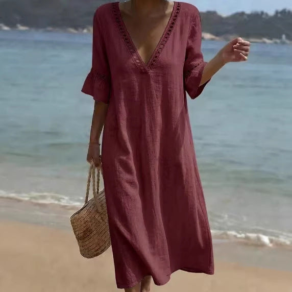 Elara Breezy Seaside Maxi Dress