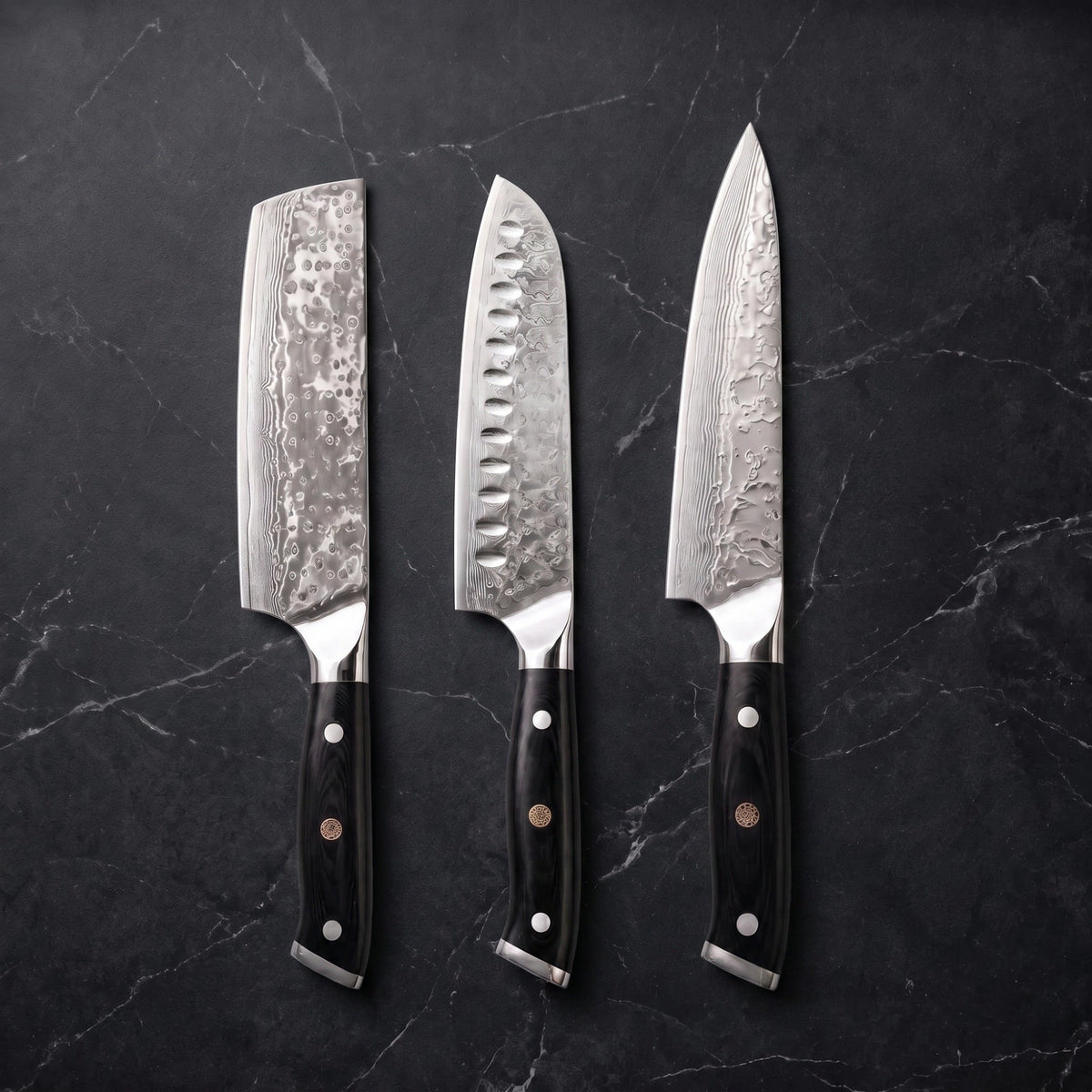 Genbu Knife Trio (Gyuto, Nakiri & Santoku)