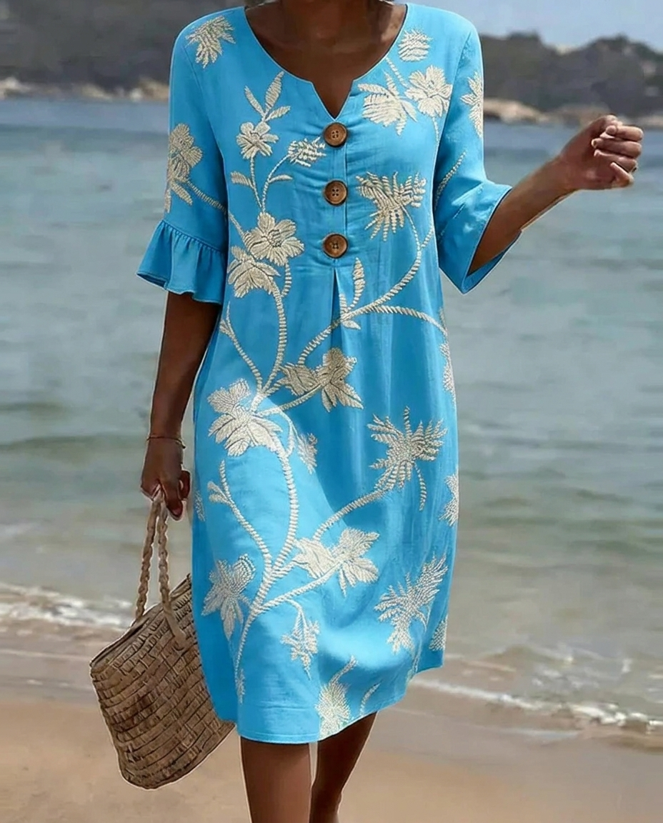 Casual Floral Print Dress