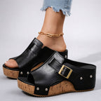 CASSIA™ | Leather Wedge Sandals