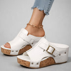 CASSIA™ | Leather Wedge Sandals