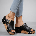 CASSIA™ | Leather Wedge Sandals