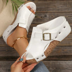 CASSIA™ | Leather Wedge Sandals