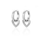 Hollow Zirconia Heart Earrings
