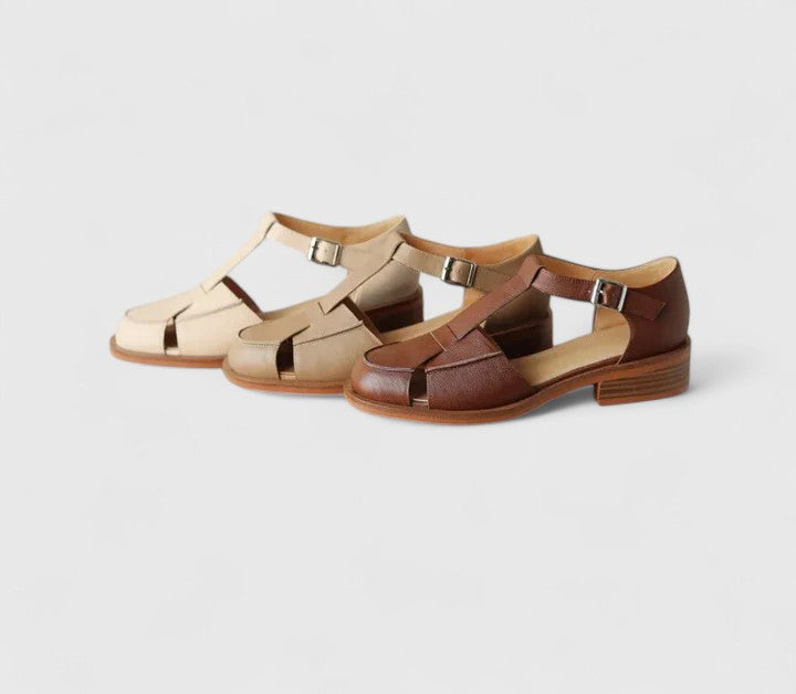 Thalina | Elegant Cowhide & Pigskin Mary Jane Sandals