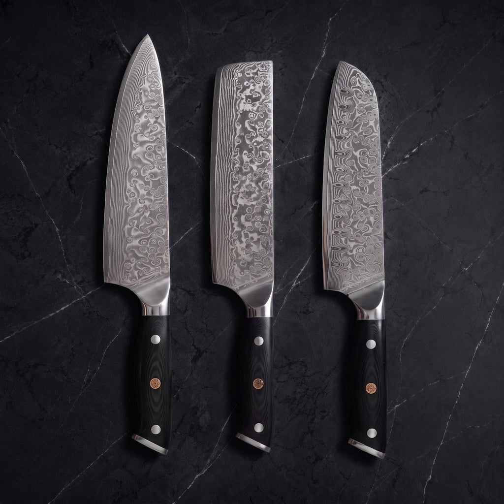 Kurenai Knife Trio (Gyuto, Nakiri & Santoku)