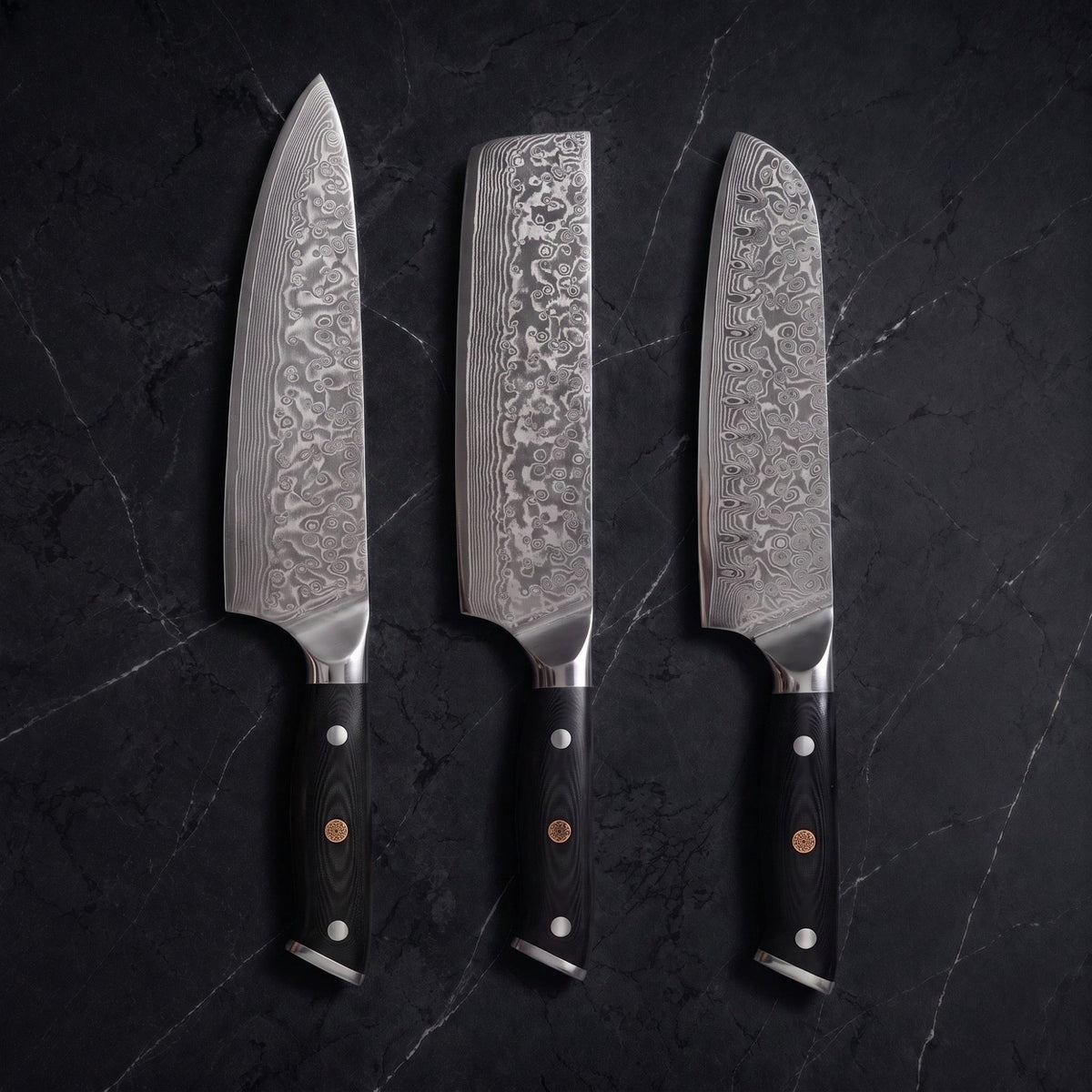 Kurenai Knife Trio (Gyuto, Nakiri & Santoku)