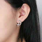 Moon & Cat Sterling Silver Stud Cat Earrings