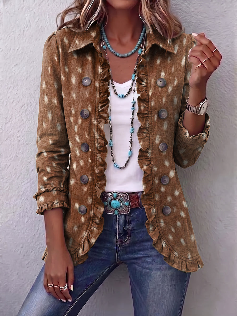 Nicolasa | Animal-print jacket with ruffles