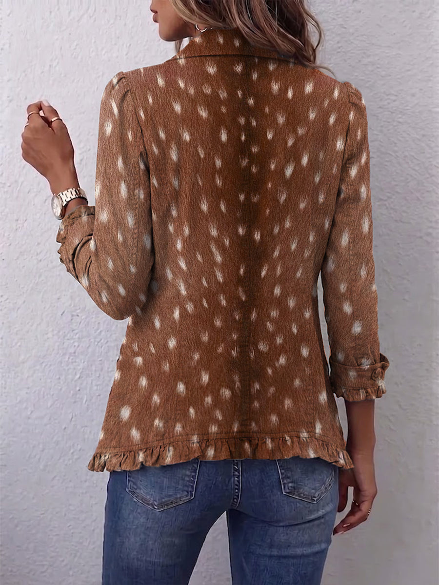 Nicolasa | Animal-print jacket with ruffles