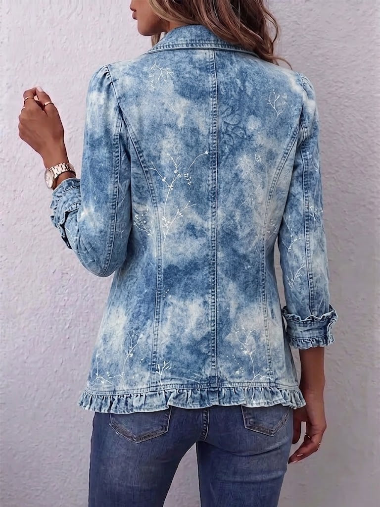 Genoveva | Ombré Botanical Jacket with Ruffles