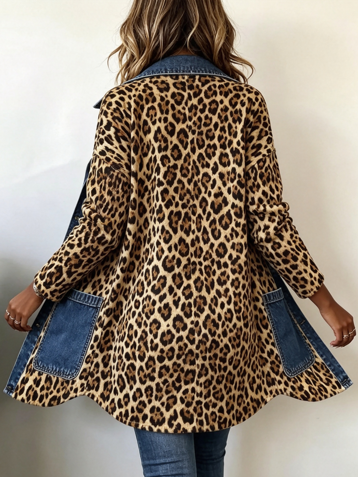 Lorena | Long leopard-print jacket with jeans
