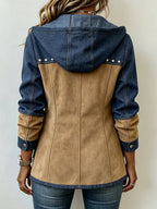 Adriana | Navy and Camel Hooded Jacket