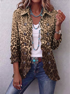 Nazaret | Leopard-print jacket with ruffles