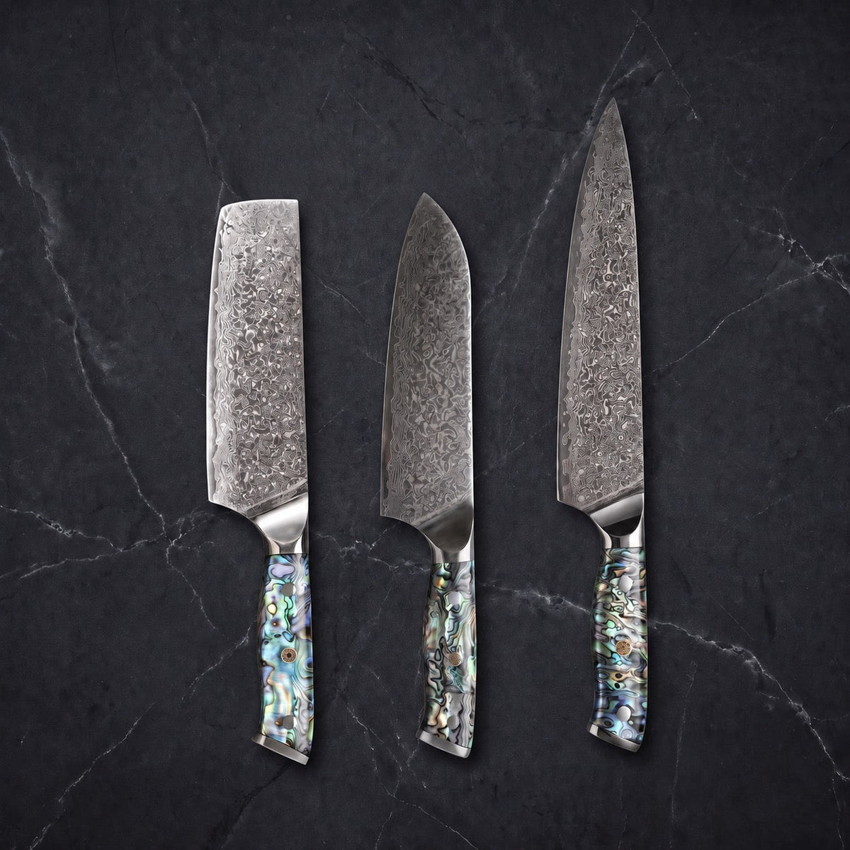 Shirogane Knife Trio (Gyuto, Nakiri & Santoku)